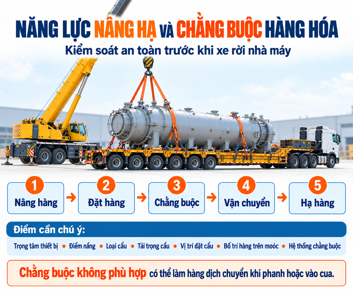 Năng lực nâng hạ và chằng buộc hàng hóa